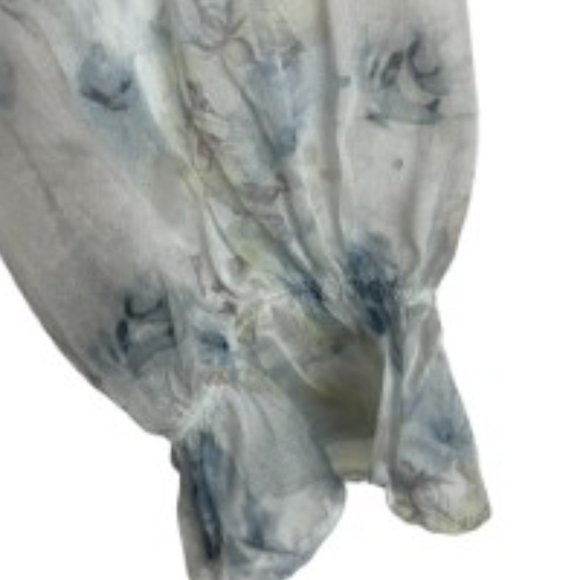 MI AMI FOR FRANCESCA'S PASTEL BLUE/WHITE FLORAL RUFFLE MINI DRESS SIZE L - Picture 6 of 11